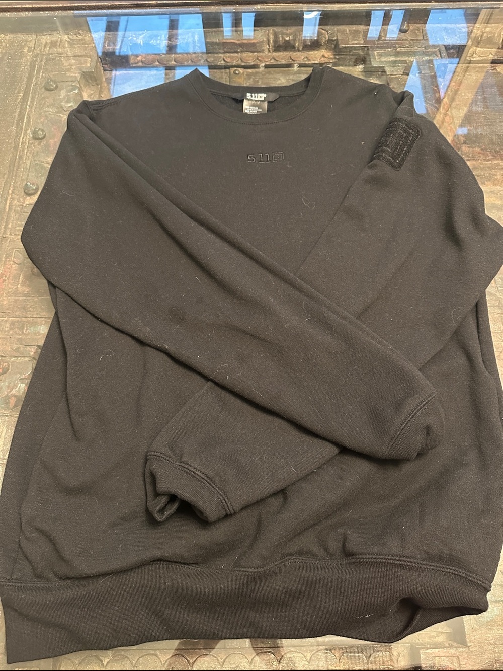 5.11 Tactical Black Crewneck Sweatshirt with Subtle Logo
